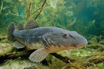Fototapeta premium European Bullhead: Freshwater Fauna and Wildlife Underwater