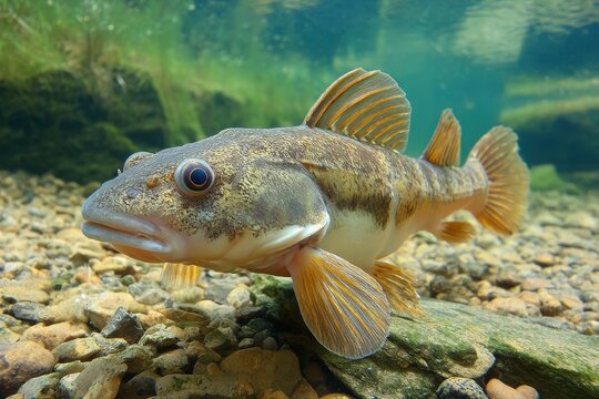 European Bullhead - Freshwater Fauna in Its Natural Underwater Habitat