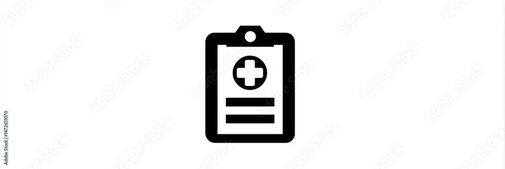 Poster Medical Chart Symbol on a Clean White Background Designed for Data Overlay in Healthcare Applications and Presentations for Clear Information Sharing