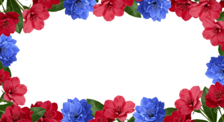 flower border frame with transparent background illustration