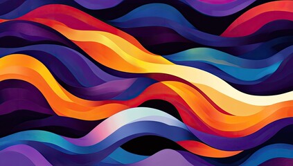 Abstract wavy design with vibrant colors.  Dynamic flowing lines create a sense of movement and energy