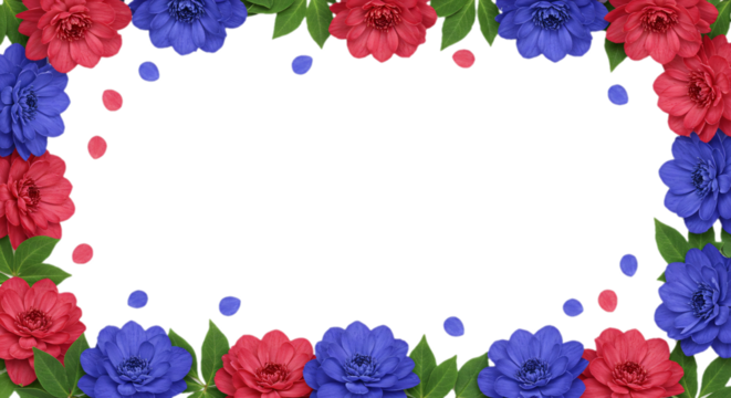 flower border frame with transparent background illustration - Powered by Adobe