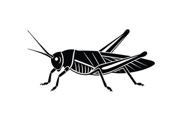 Silhouette art illustration of a grasshopper.eps