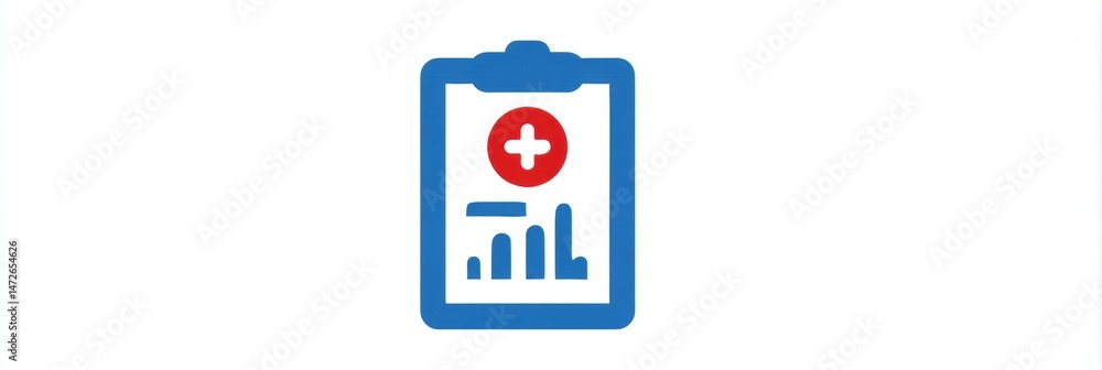 Aufkleber Medical Chart Icon on White Background Suitable for Data Overlay Use in Health-Related Projects and Documents