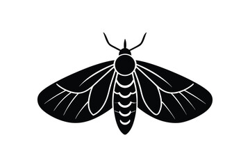 Silhouette art illustration of a moth.eps