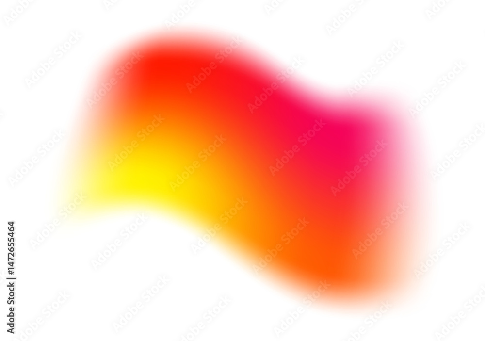 Poster gradient orange shape with blurry texture. colored mesh fluid element. liquid soft holographic blob 