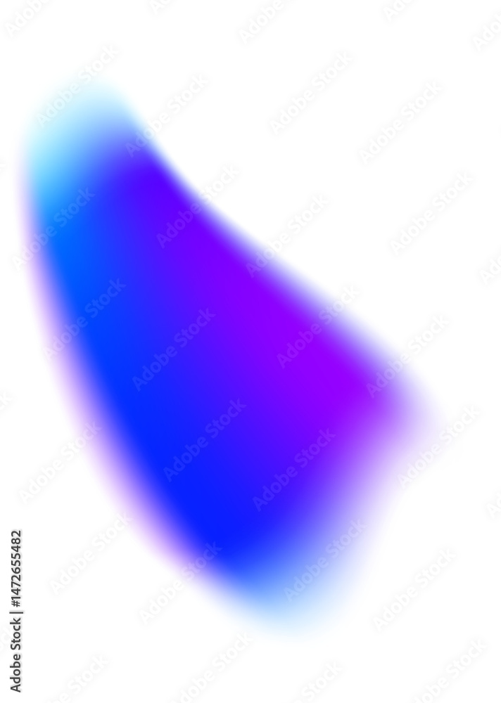 Poster gradient blue shape with blurry texture. colored mesh fluid element. liquid soft holographic blob wi