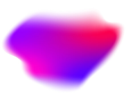 Gradient pink shape with blurry texture. Colored mesh fluid element. Liquid soft holographic blob with aura. Glowing iridescent organic spot.
