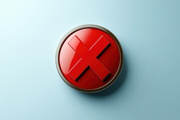 Obraz premium Graphic layout featuring bold red X design on a smooth blue background