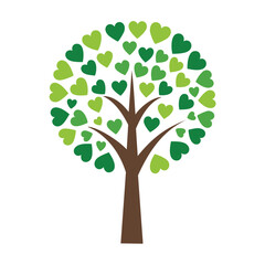 vector tree with green leaves