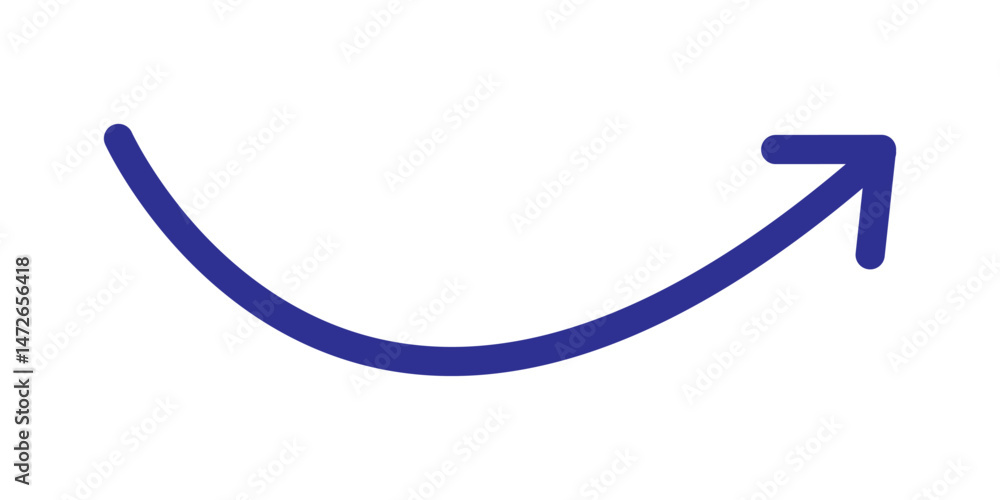 Poster curved arrow icon vector. curved arrow. blue curved arrow icon. curved arrows set with directional i