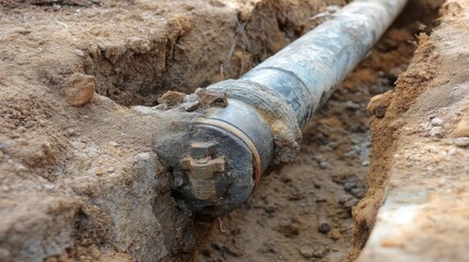 Damaged Plastic Sewer Line: Disrupted Plumbing System at Home with Dirtied Surroundings