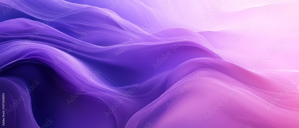 Poster abstract flowing smooth purple and pink colorful wave design with soft glossy texture for digital ar