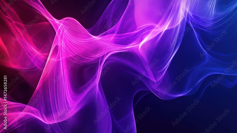 Poster colorful abstract smoke patterns flowing in vibrant pink purple and blue hues creating a dynamic and