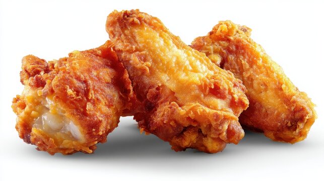 Crispy Chicken Wing Dings: Delicious Fried Snack Isolated for Perfect Tasty Meal