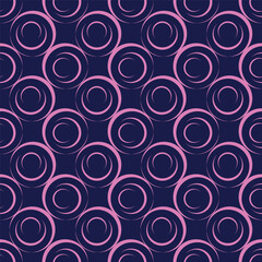 Seamless vector geometrical pattern. Endless background with hand drawn circles. Graphic illustration. Print for cover, fabric, wrapping, background
