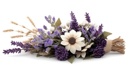 Fototapeta premium Lavender with wheat, and floral bouquet.