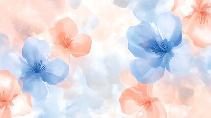 Pastel Floral Watercolor Background.
