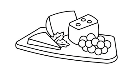 Cheese Board with Crackers and Grapes