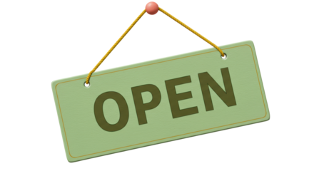 Isolated Open Sign