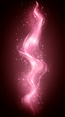 A dynamic pink light streaks across an empty background, creating a sense of motion and vibrancy. The bright pink hue contrasts beautifully with the simplicity of the backdrop, adding a bold, energeti