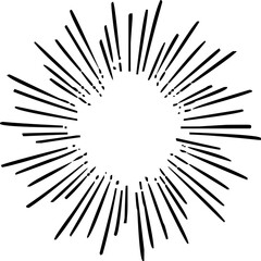 Obraz premium Black and White Sunburst Design Representing Light, Energy, or Explosion