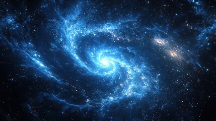 Obraz premium A captivating spiral galaxy in deep space, brilliantly lit.