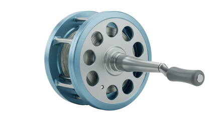 Isolated Blue Fly Fishing Reel
