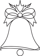 Minimal Christmas Bell Line Art Symbol