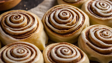Fototapeta premium close up of cinnamon rolls