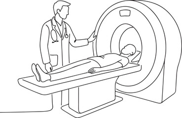 Medical Imaging with Doctor Performing MRI Art