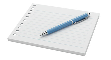 Isolated Blue Pen on Notepad