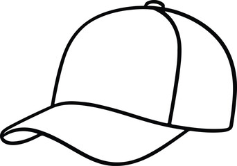 WebTrucker hat silhouette, Trucker hat line art vector, Trucker cap outline illustration