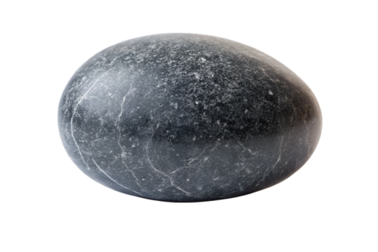 Smooth polished pebble stone texture close isolated on transparent background. - Powered by Adobe