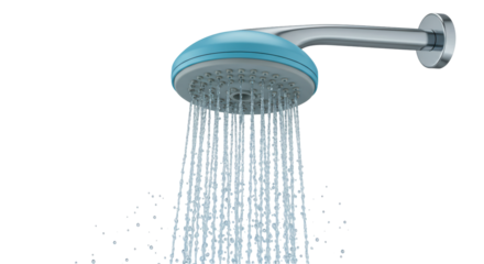 Isolated Shower Head with Water Flowing