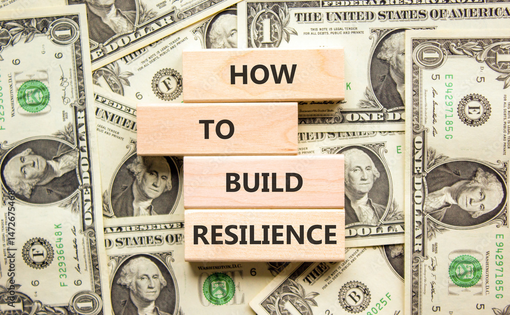 Aufkleber how to build resilience symbol. concept words how to build resilience on beautiful wooden blocks. be