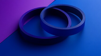 Abstract Blue Rings with Purple Background.