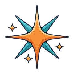 Sparkle Star Vector Illustration – Shiny Twinkle Light Icon for Holiday, Magic, Night Sky, or Decorative Projects in Digital Art, Print, and Web Design