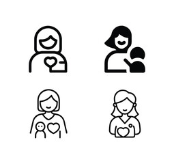 Set of mother icon, symbol on white background