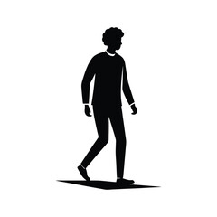 Walking Man Silhouette Vector Casual Male Pose Illustration for Urban and Lifestyle Design