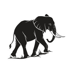 Elephant Walking Silhouette Wild Animal Silhouette Illustration Vector Art