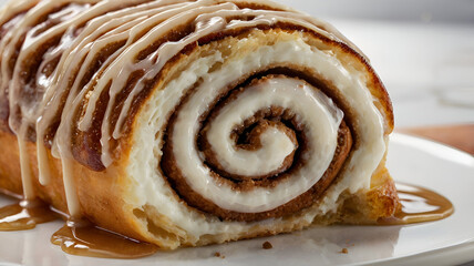 Fototapeta premium cinnamon roll with chocolate