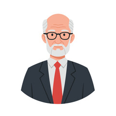 Senior businessman with glasses in a formal suit  