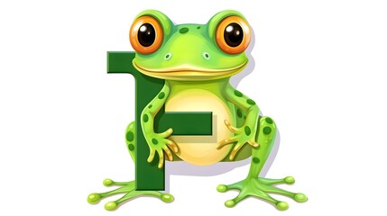 Obraz premium Colorful Cartoon Illustrated Alphabet Flashcard for Preschool Education