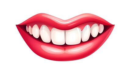 Professional Vector Illustration of Cartoon Smile Mouth with Teeth for Graphic Design Projects