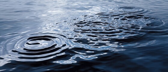 Serene ripples on a calm blue water surface.