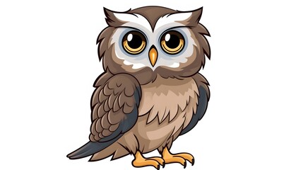 Detailed Drawing of a Cute Wild Owl, a Natural Beauty in the Forest Habitat