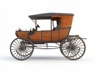 Fototapeta premium Antique horse carriage isolated on white background