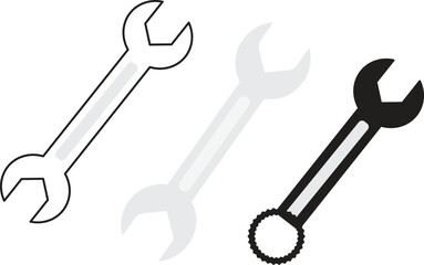 Isolated vector illustration of wrench and spanner 