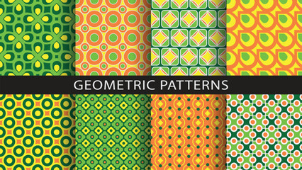 Set of seamless geometric patterns.